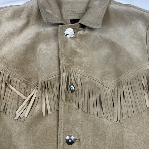 Polo Ralph Lauren Suede Fringe Jacket Leather Western Concho Authentic Dry Goods - Picture 16 of 16